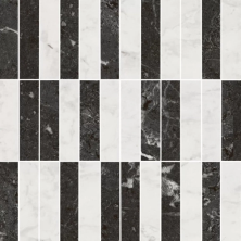 Декор Kerama Marazzi KMD2MSA003BR Тубкаль мозаичный микс черный белый глянцевый обрезной 30x30