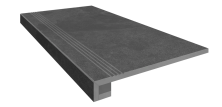 Комплект Estima TE04 Terra Black (Ступень 33x120 непол. прямоугол. бортик с насечками + Подступенок 14,5x120)