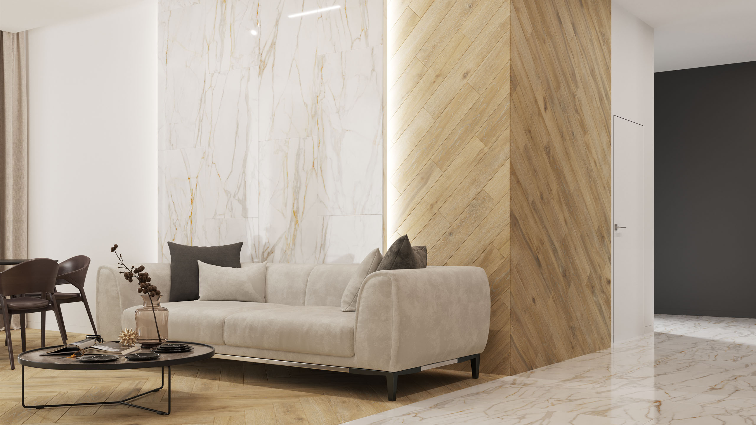 Фальшмозаика Estima SM03 Ametis Supreme Ferrum Corner Left 29.8x59.8 белый полир.