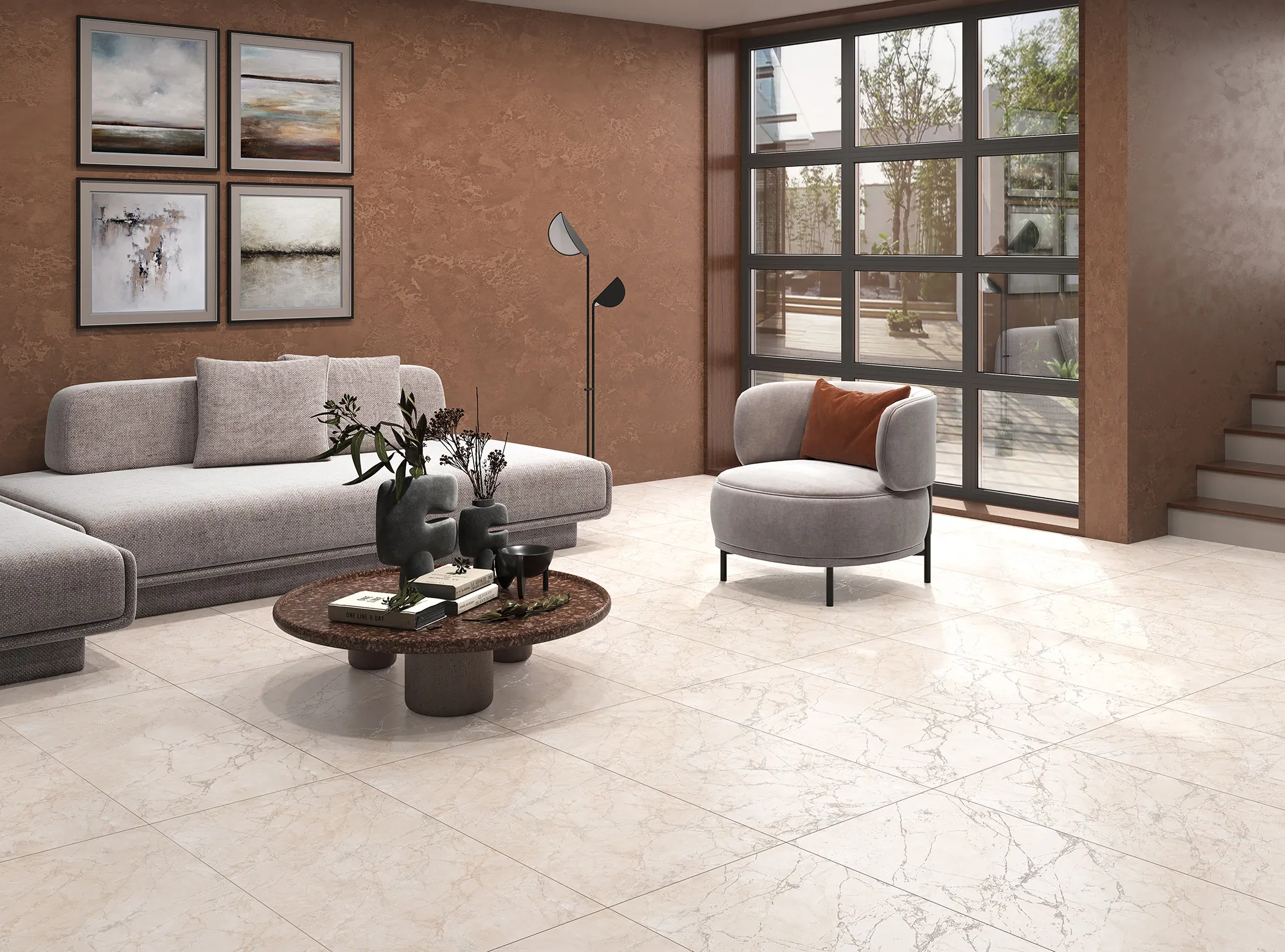 Керамогранит Аркадия Керамика CR6007-A Arctic Pearl Carving 60x60 бежевый