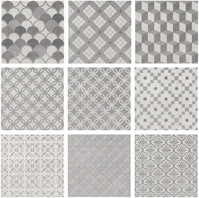 Керамогранит Kerama Marazzi SG1576N Карнаби-стрит орнамент серый 20x20