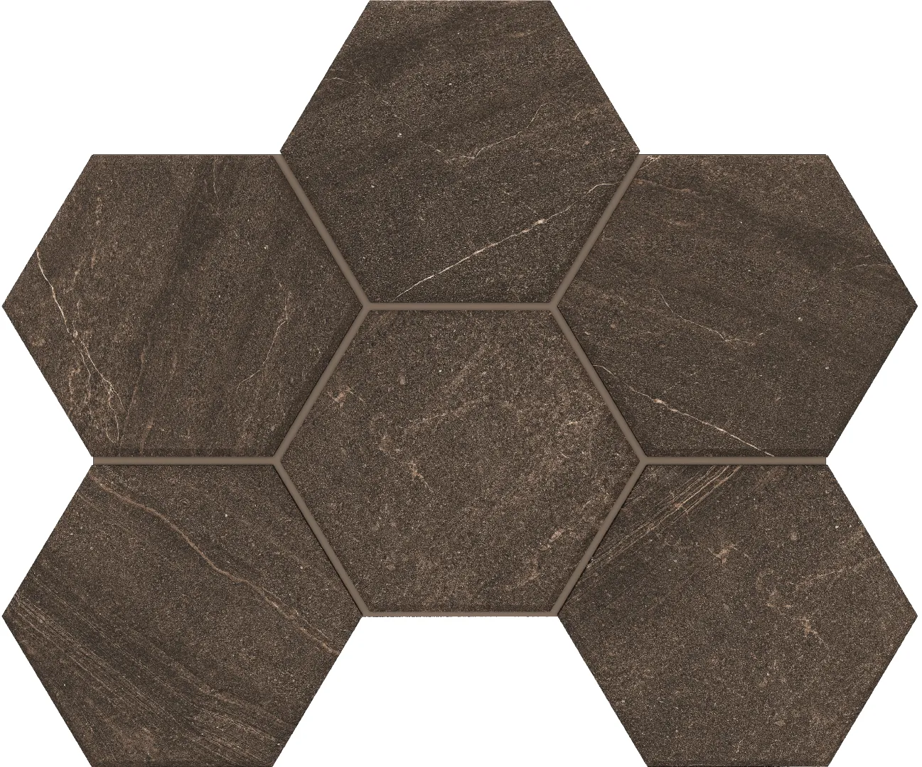 Мозаика Estima GB04 Gabbro Hexagon Brown 25x28.5 коричневый