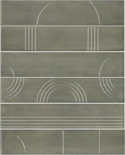 Панно Kerama Marazzi KMP3STA003RN6X Панно Мажорель зеленый глянцевый из 6 частей 28.5x36