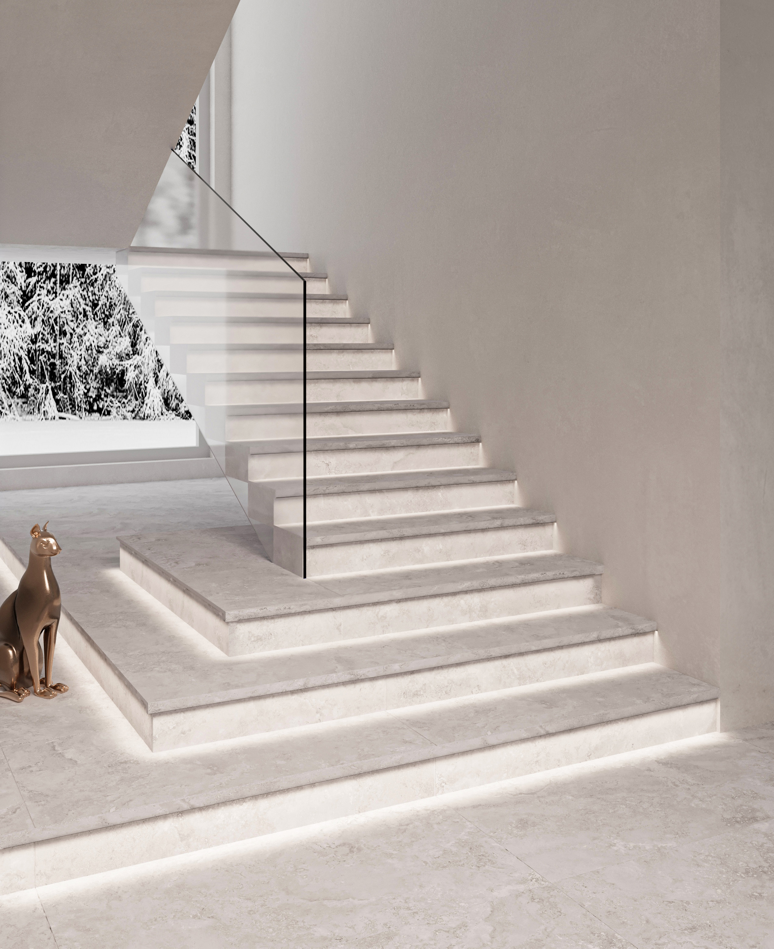 Ступень Старо Limestone Crema с подступенником 32x120 бежевый