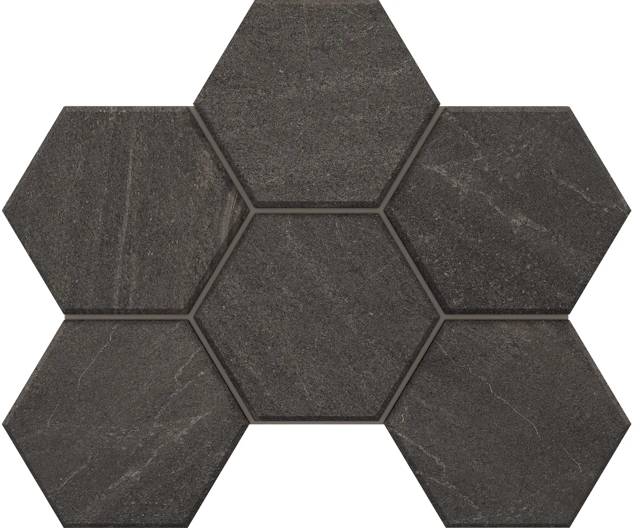 Мозаика Estima GB03 Gabbro Hexagon Anthracite 25x28.5 серый