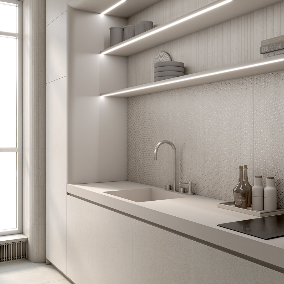 Ступень Керама Марацци Venezia клееная Сан-Марко серый светлый матовый 33х80