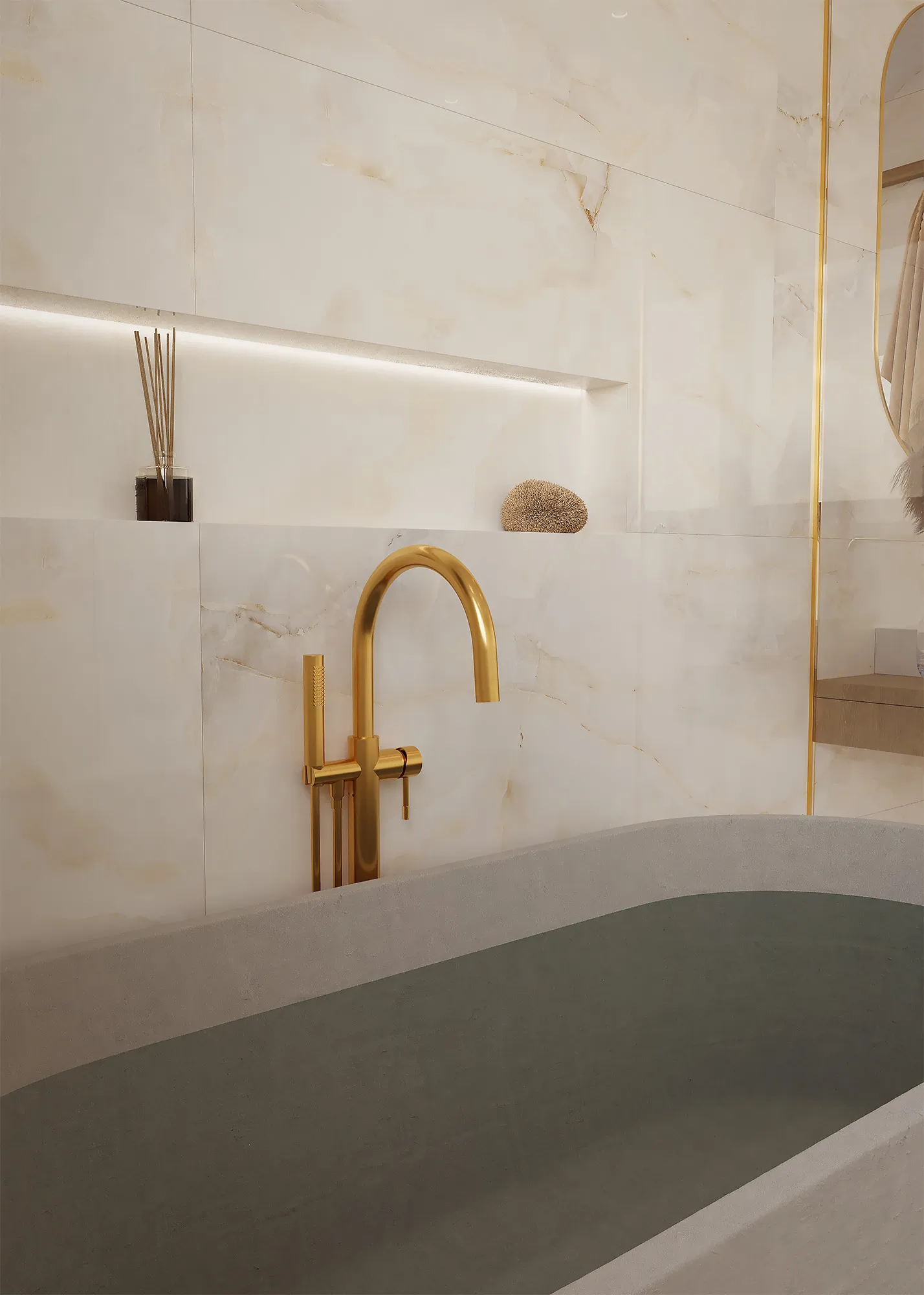 Керамогранит Аркадия Керамика FP1009-A Anty Sky Beige Full Polished 60x120 бежевый