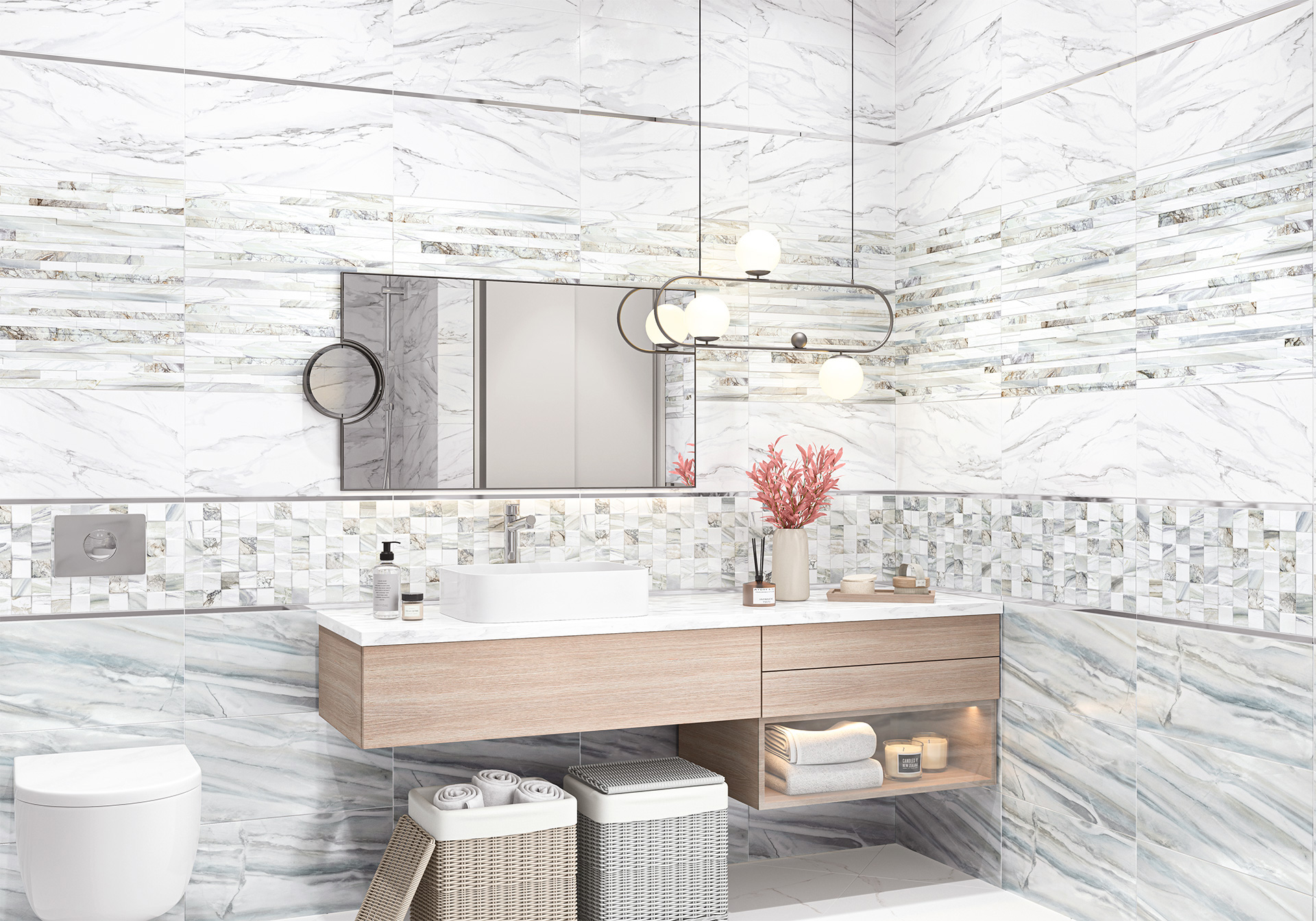 Керамическая плитка Alma Ceramica Меркюри TWU09MRC707 серый 24.9x50