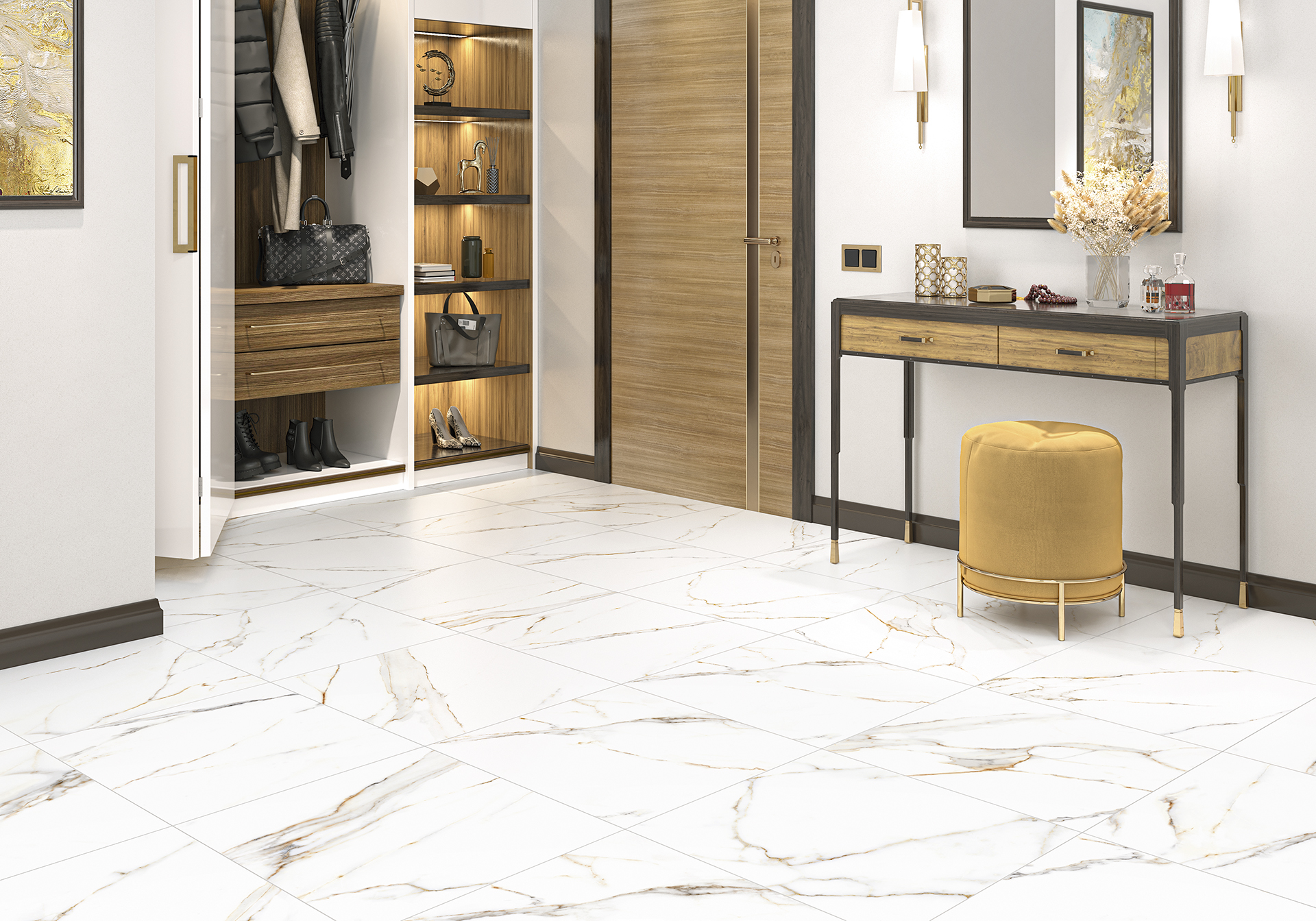 Керамогранит Alma Ceramica Экстра Калакатта GFA114ECL04R белый 57x114