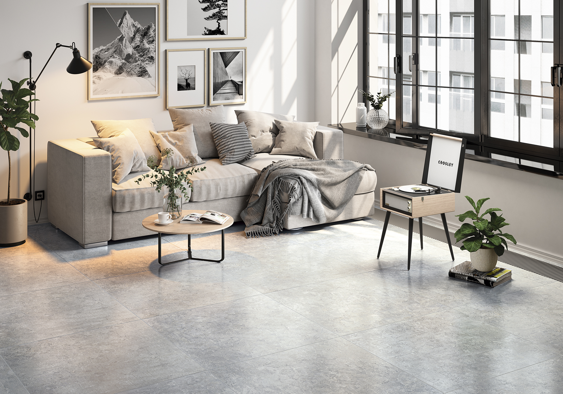 Керамогранит Alma Ceramica Микас GFA57MCS07L серый 57x57