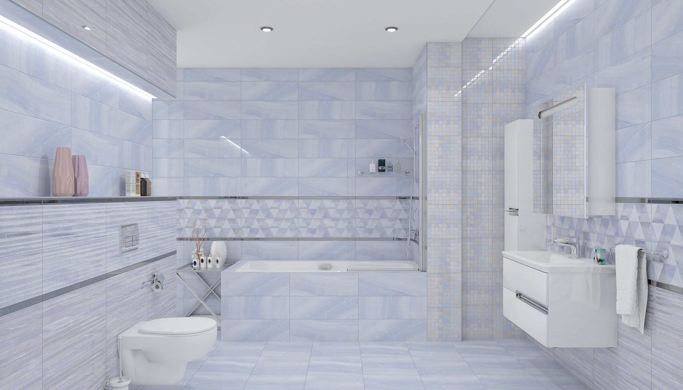 Мозаика (DDM-1) Laparet Diadema бежевый+белый 30x30 глянцевый