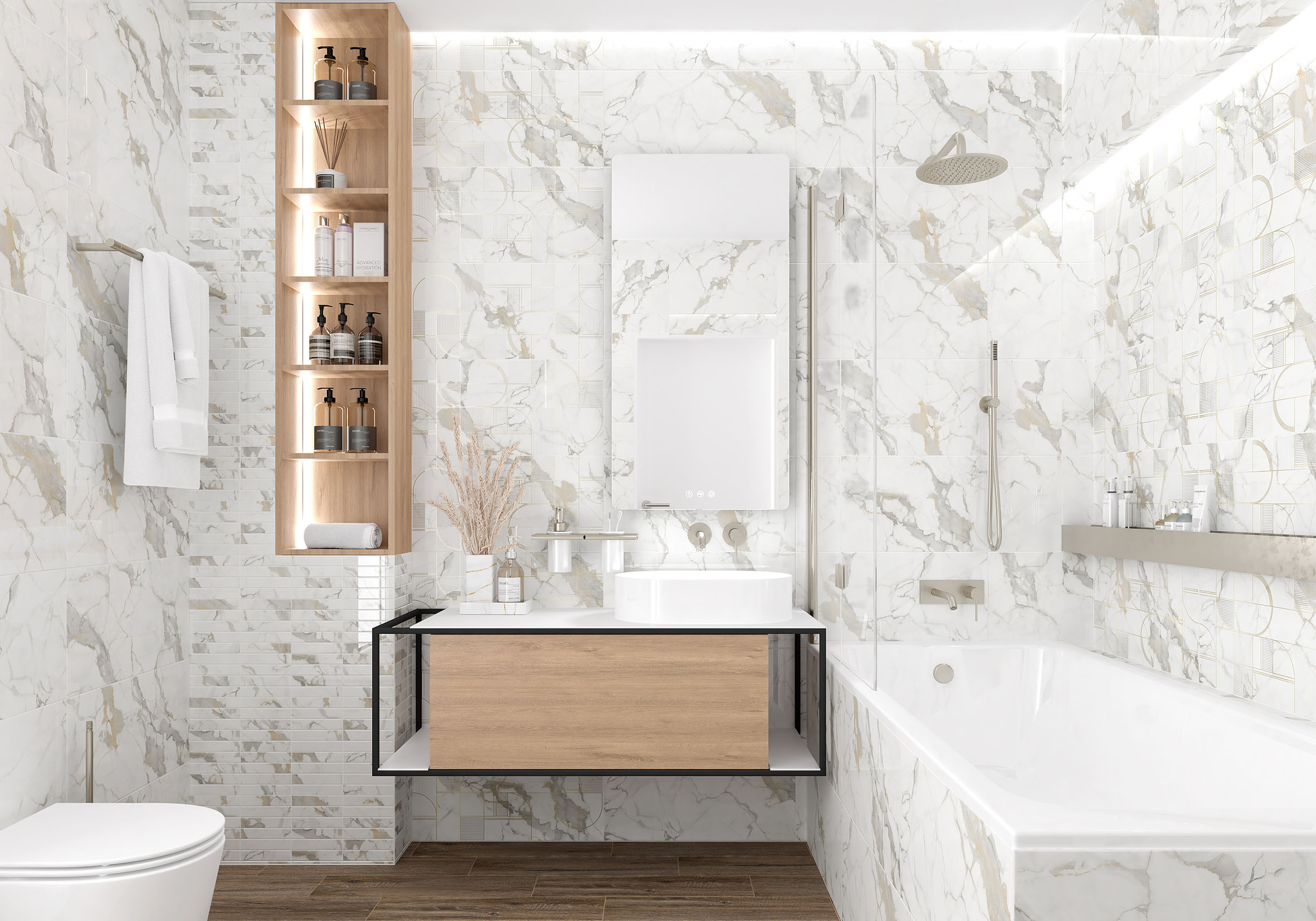 Керамогранит (LU 0066) Laparet Laurel табачный 15x60 матовый