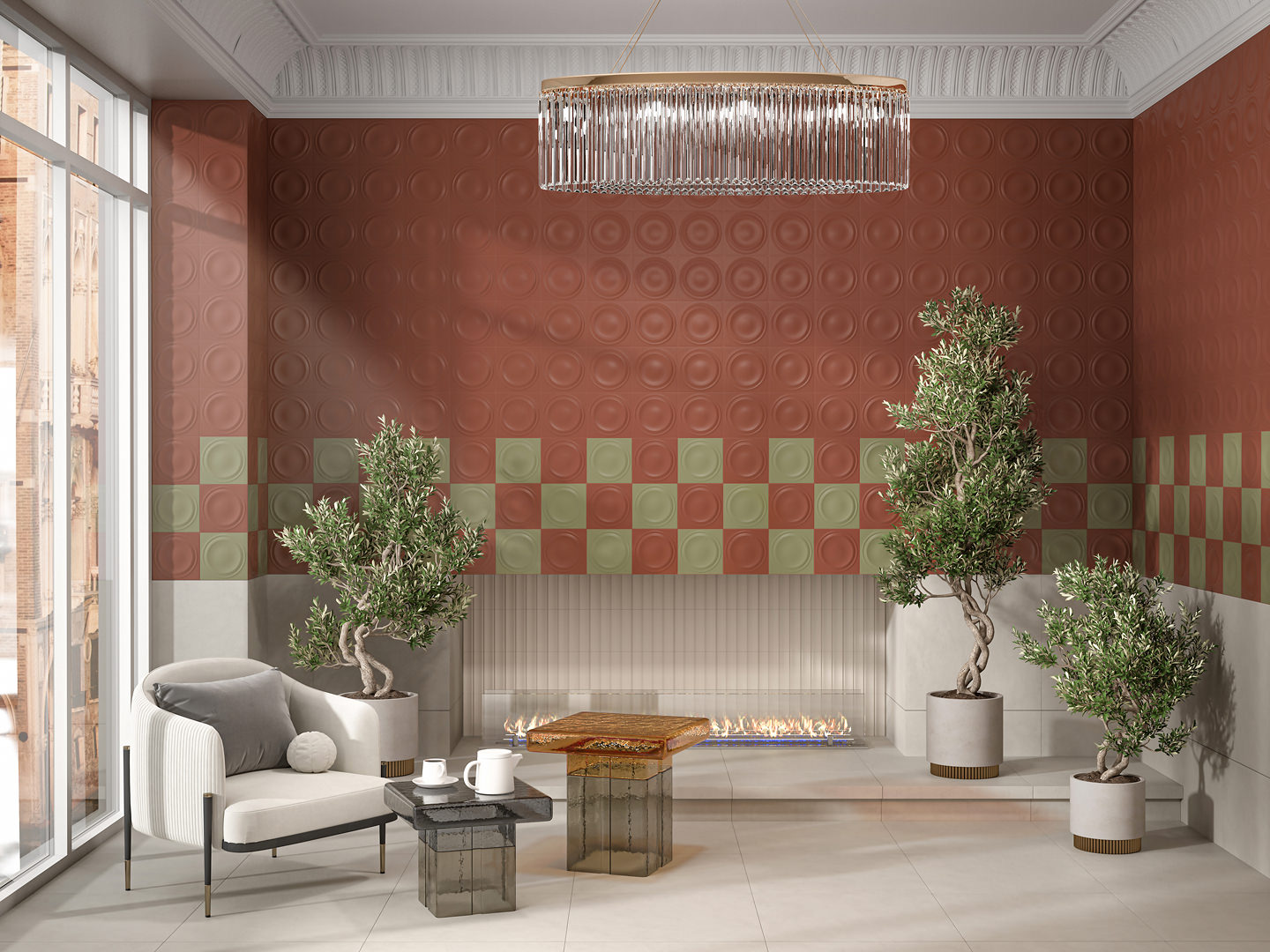 Декор Керама Марацци Venezia Аква Альта 2 красный матовый структура 20х20