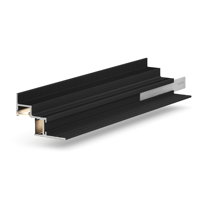 Теневая рейка Laconistiq Multilevel DUAL разноуровневая черный МУАР 46,7x31x3000мм под подсветку
