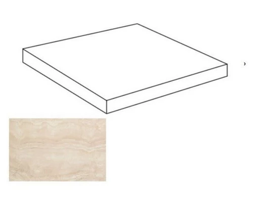 Ступень угловая правая Marvel Travertino Alabastrino Scalino Ang. Dx ADXU 33x33