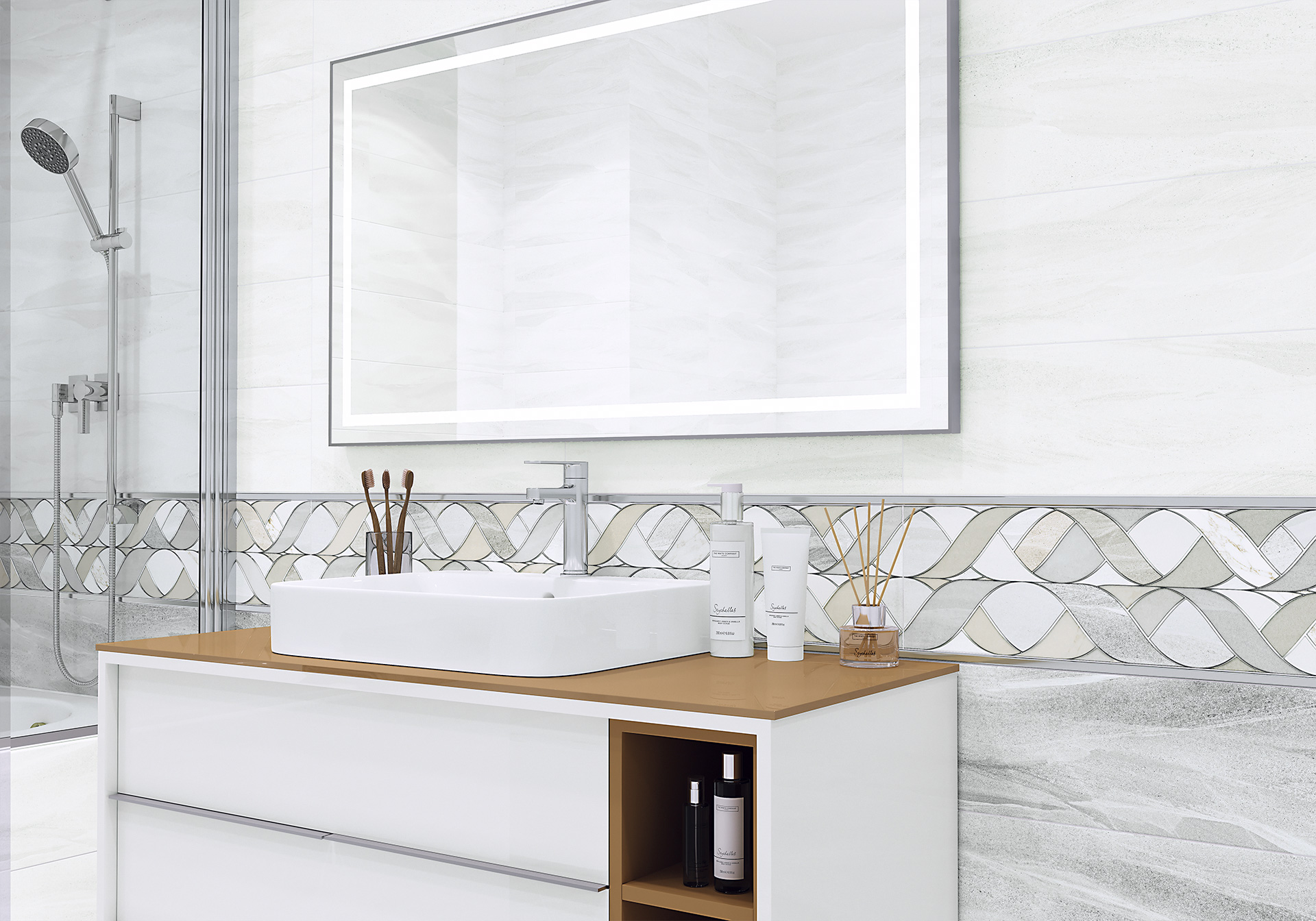 Декор Alma Ceramica Слейт Рок DWA11SLR017 зеленый 20x60