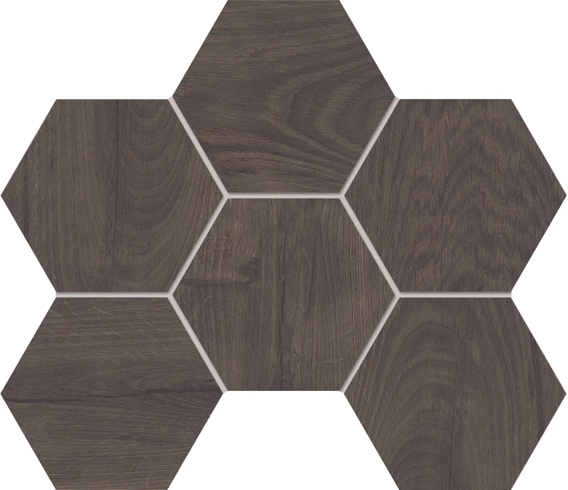 Мозаика Estima SI04 Ametis Selection Hexagon Walnut 25x28.5 коричневый