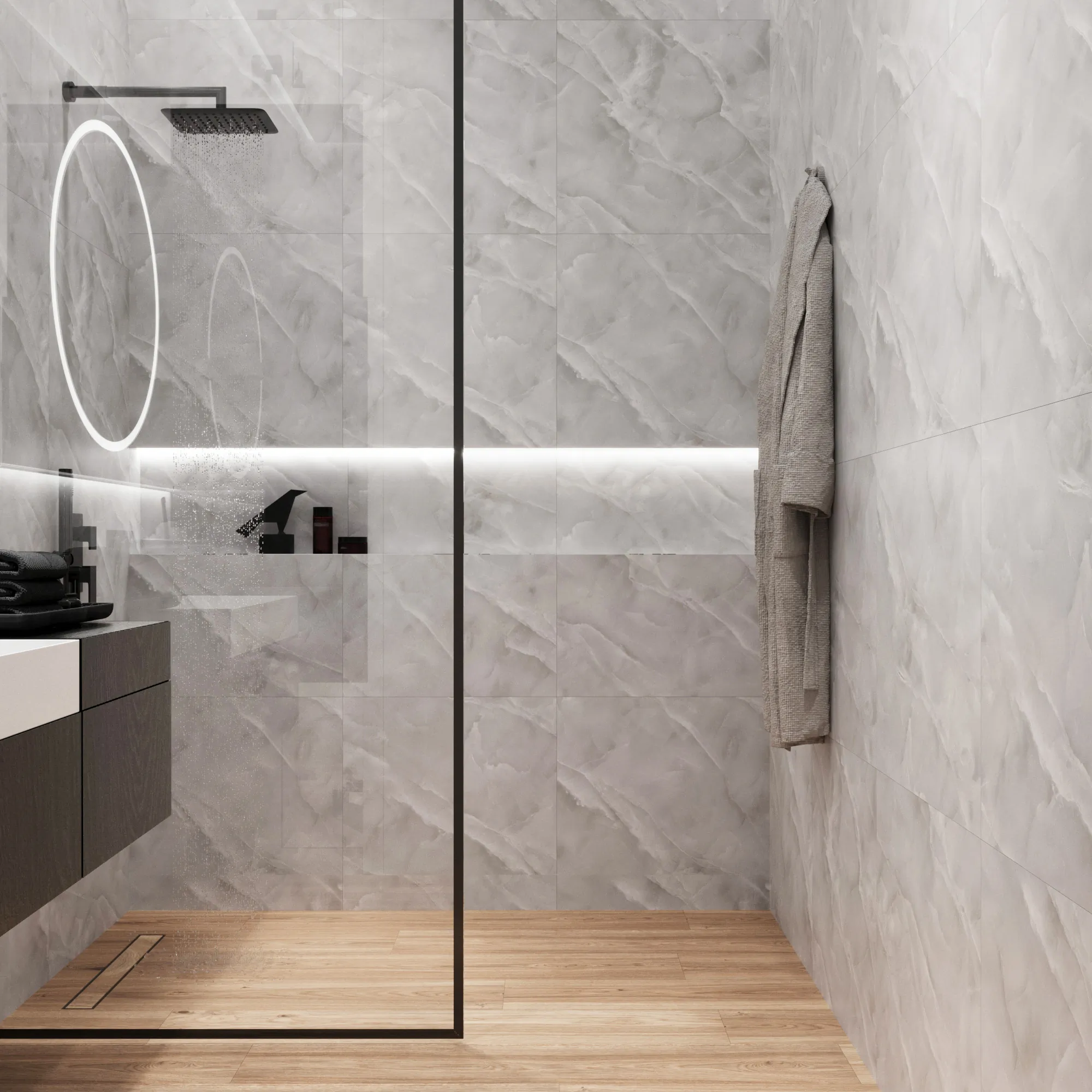 Керамогранит Аркадия Керамика RT6006-A Baikal Bianco Matt Rustic 60x60 белый