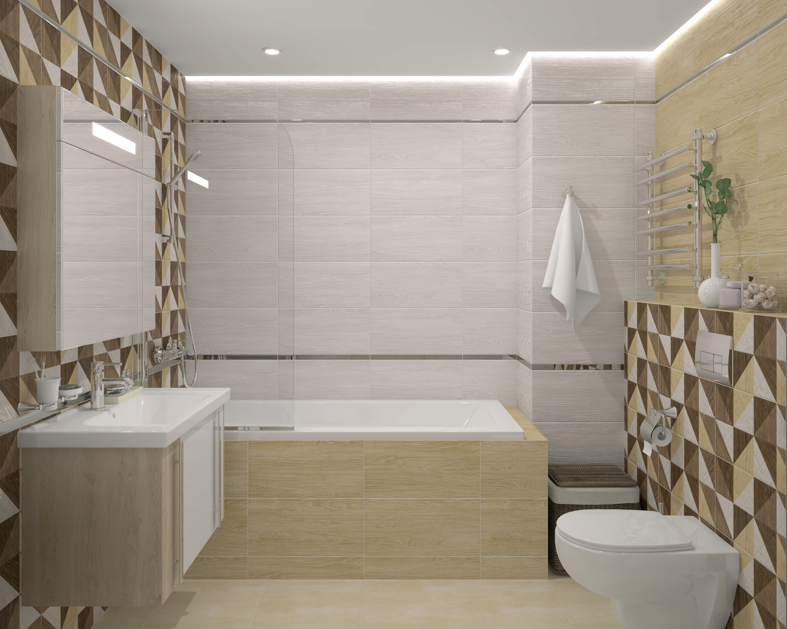 Декор (34008) Laparet Village голубой микс 25x50 матовый