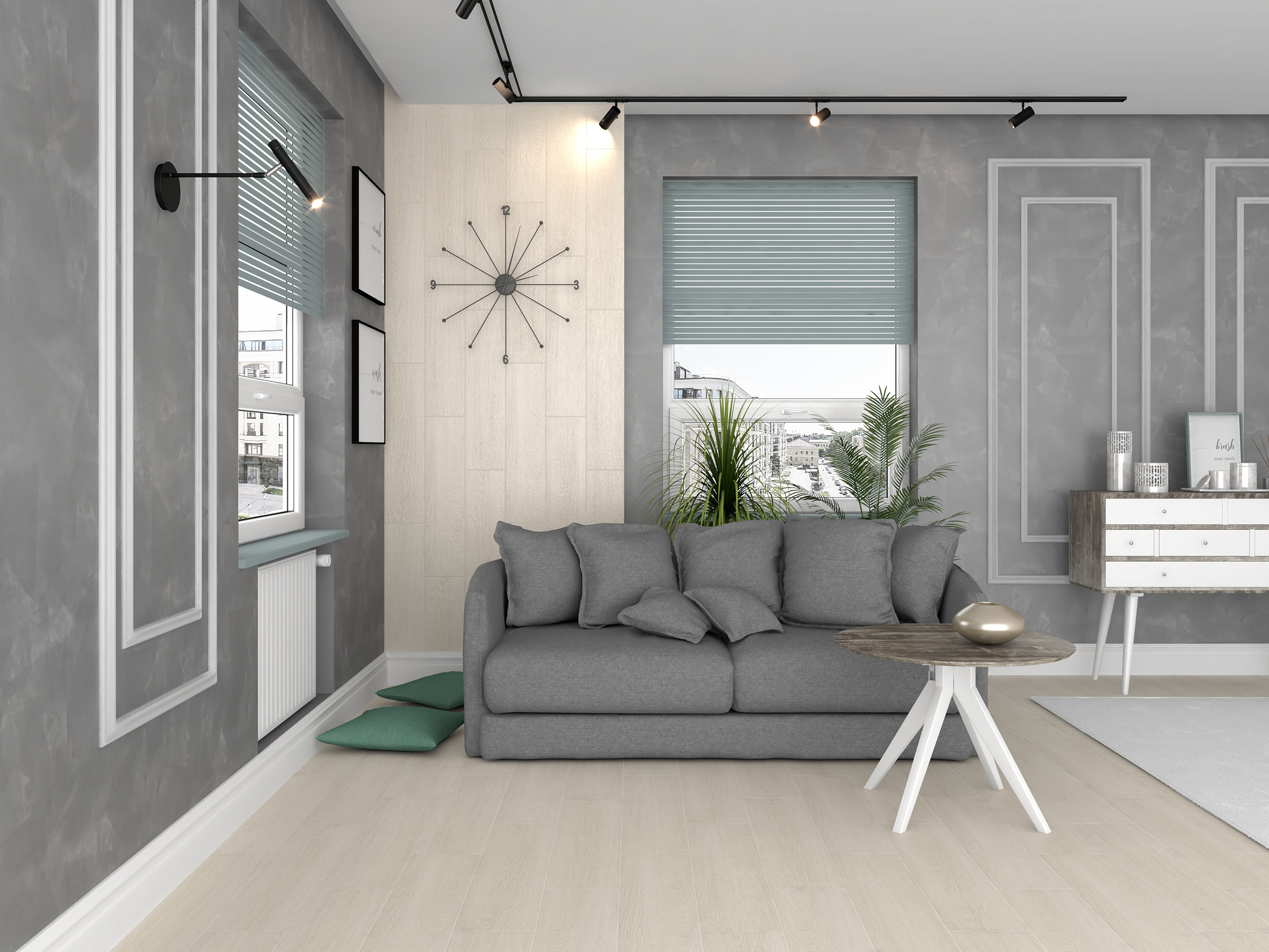 Керамогранит (SG706690R) Laparet Madera серый 20x80 матовый