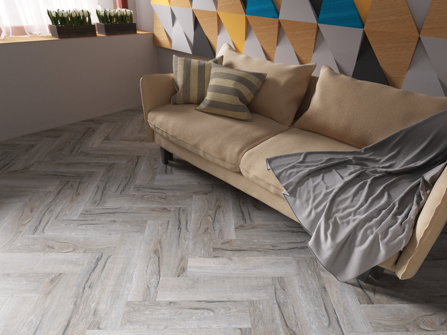 Кварцвиниловая плитка Fine Floor Craft Short Plank FF-479 Дуб Ла-Пас кварц винил напольный