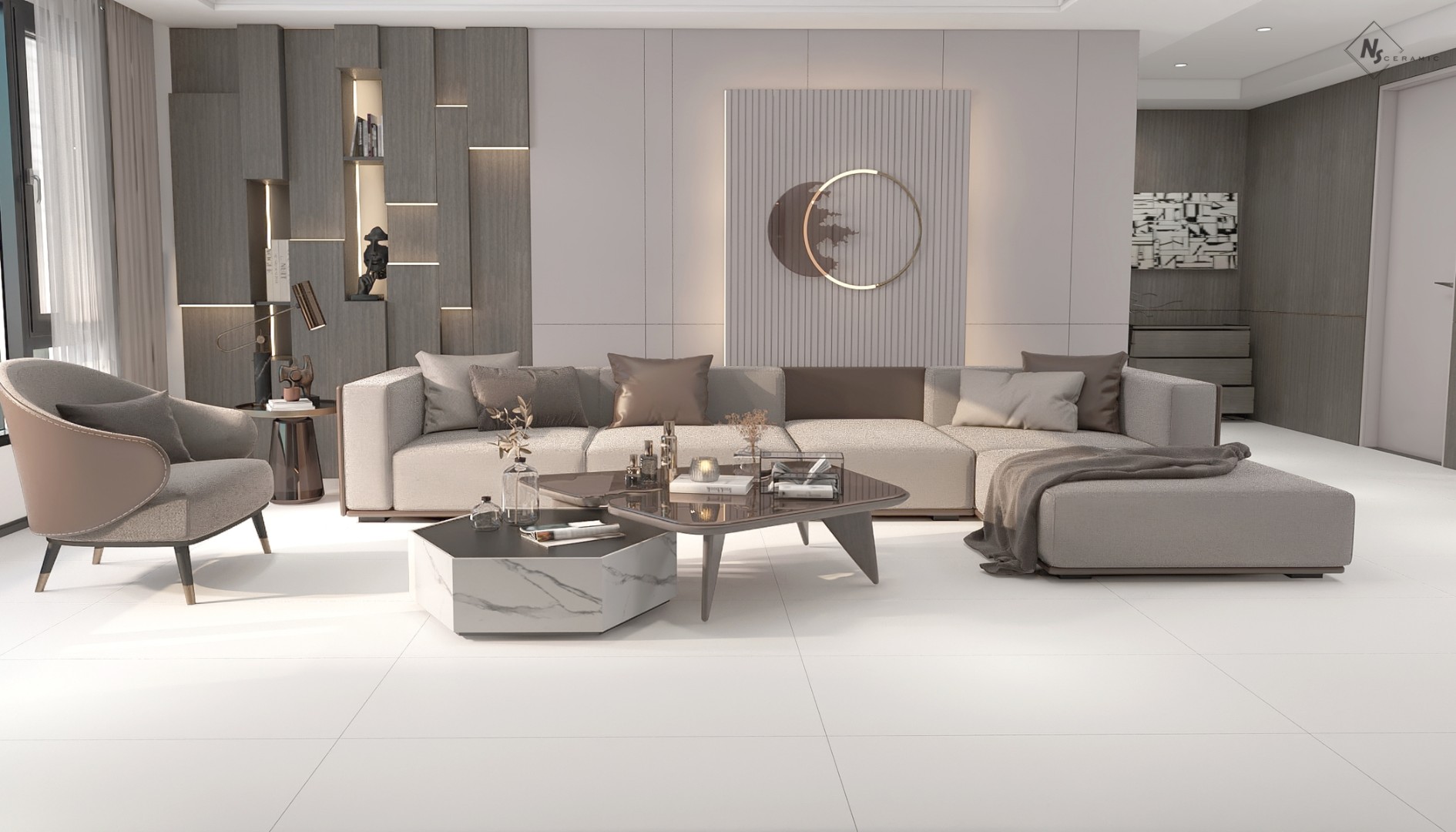 Керамогранит NSceramic NSC6061 серый матовый 60x60