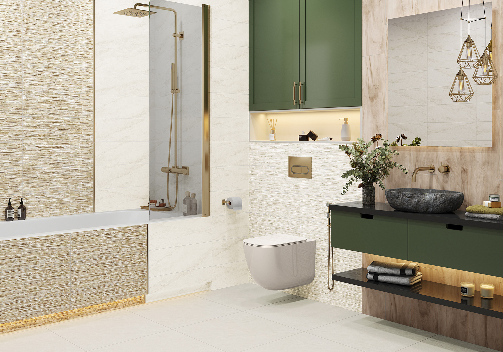 Керамическая плитка Alma Ceramica Роко TWA11ROK414 бежевый 20x60