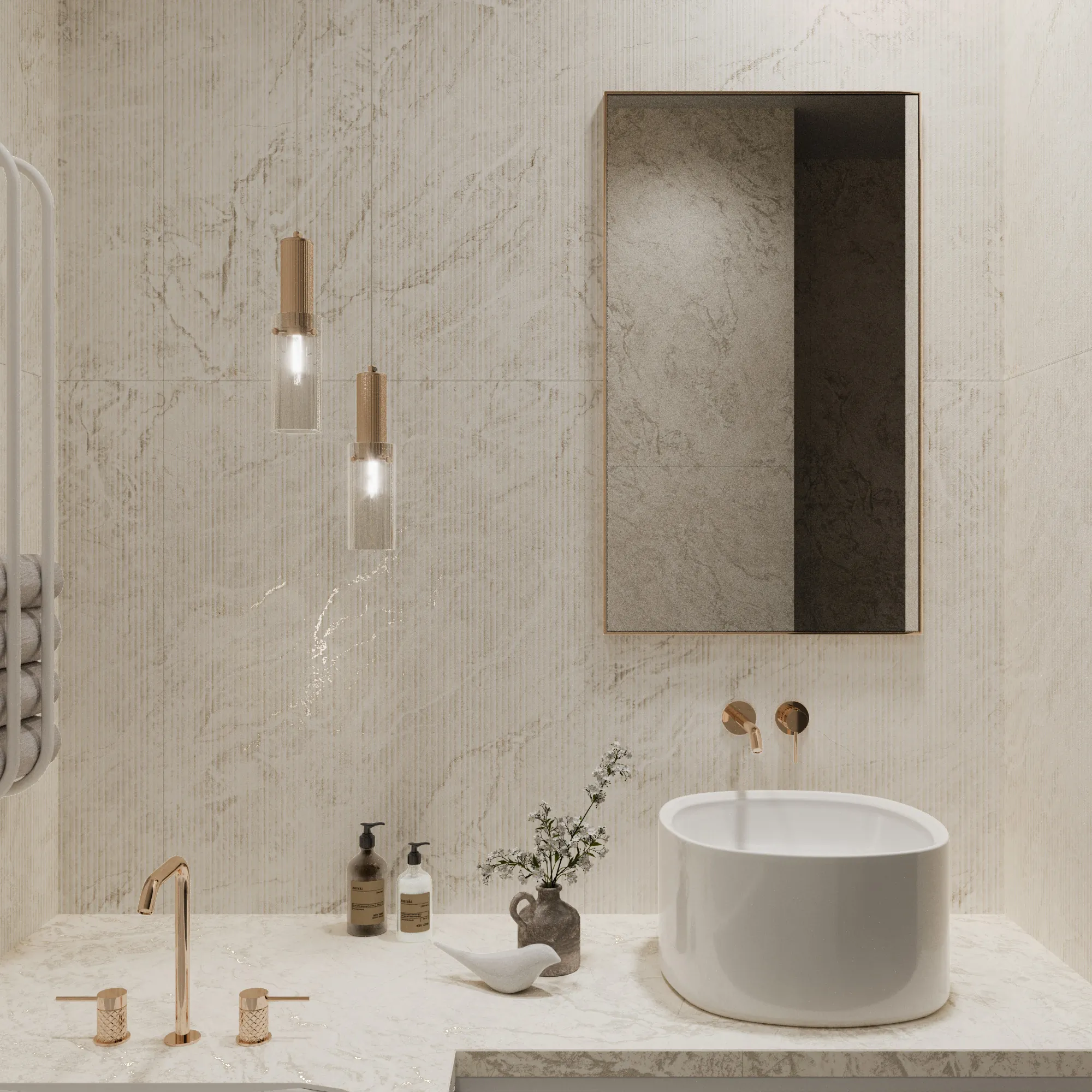 Керамогранит Креанза CZ-CR01-B Bolivia Crema Carving 80x160 кремовый