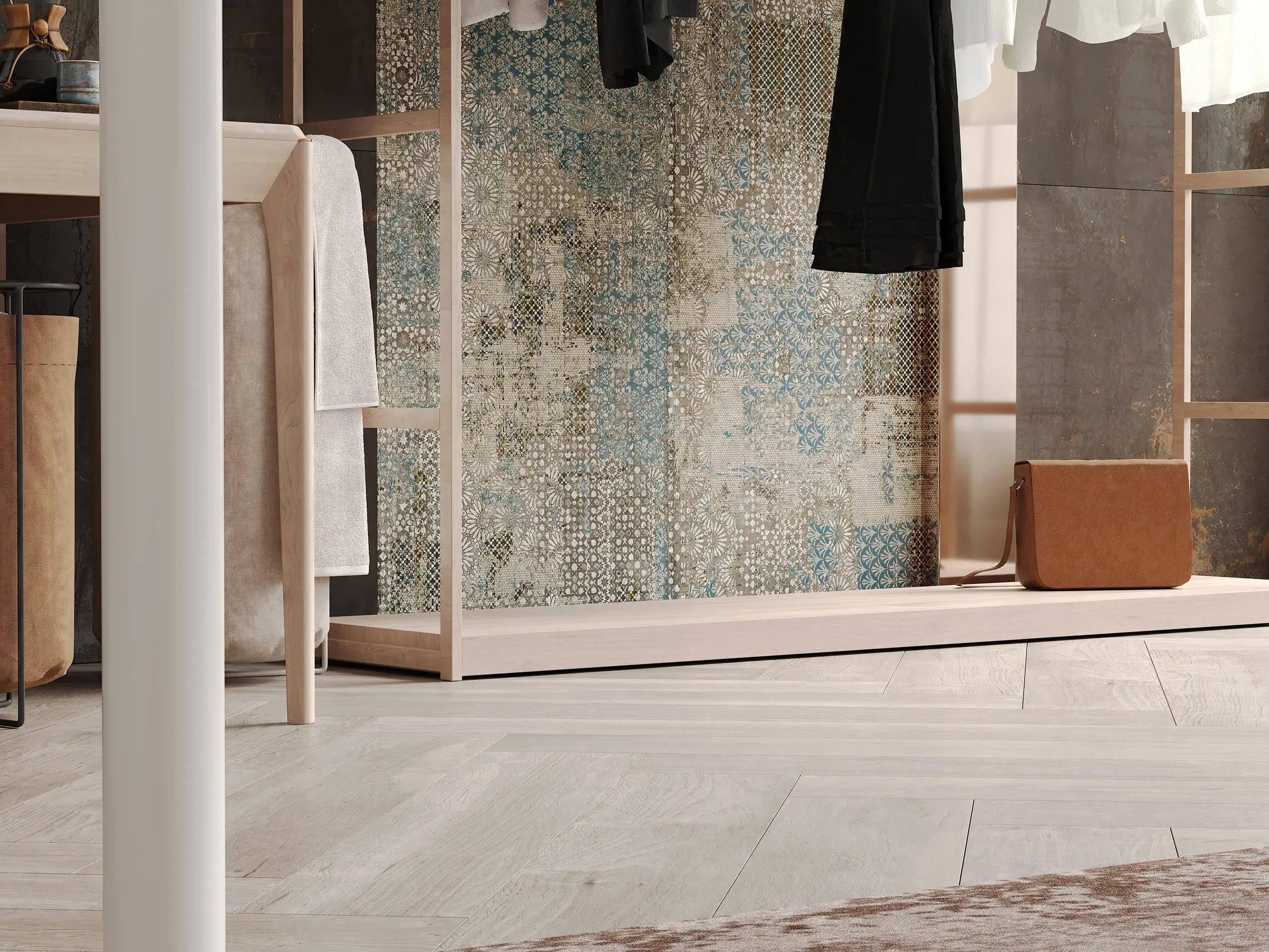 Керамогранит Estima EXD401 Exotica Design Vintage Inserto EXD401/NS_R9/60x120x9R/GW голубой 60x120