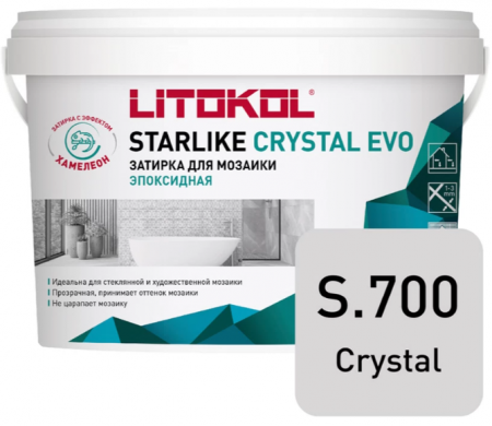 Прозрачная затирка для мозаики Литокол STARLIKE CRYSTAL EVO 2.5кг S.700 CRYSTAL