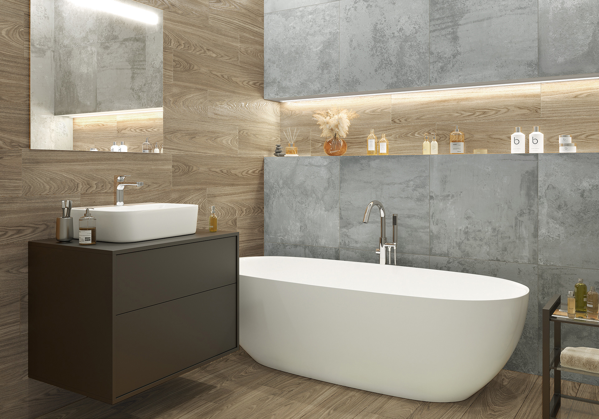 Керамогранит Alma Ceramica Андора GFA92ADR04R бежевый 20x90