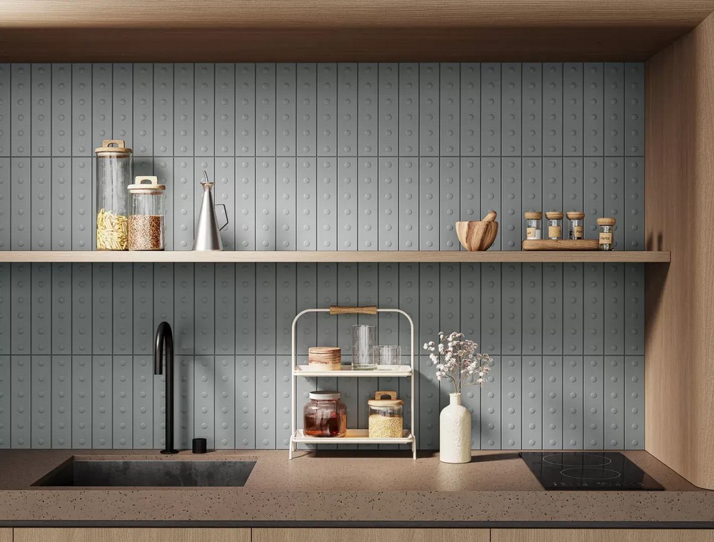 Керамическая плитка Kerama Marazzi KM26370 Медина 2 зеленый матовый структура 6x28.5