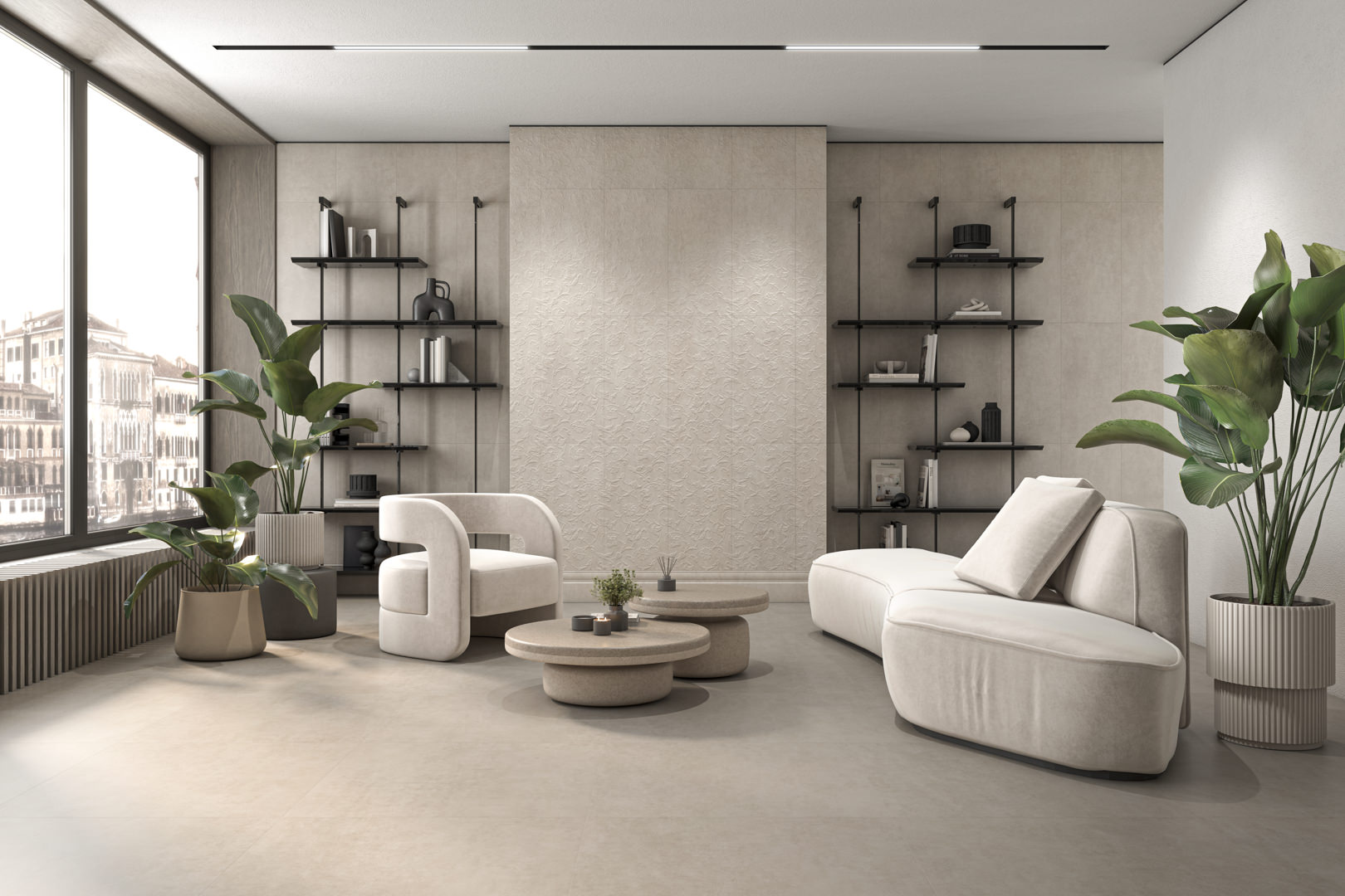 Керамическая плитка Керама Марацци Venezia Догана бежевый светлый матовый структура обрезной 40х80