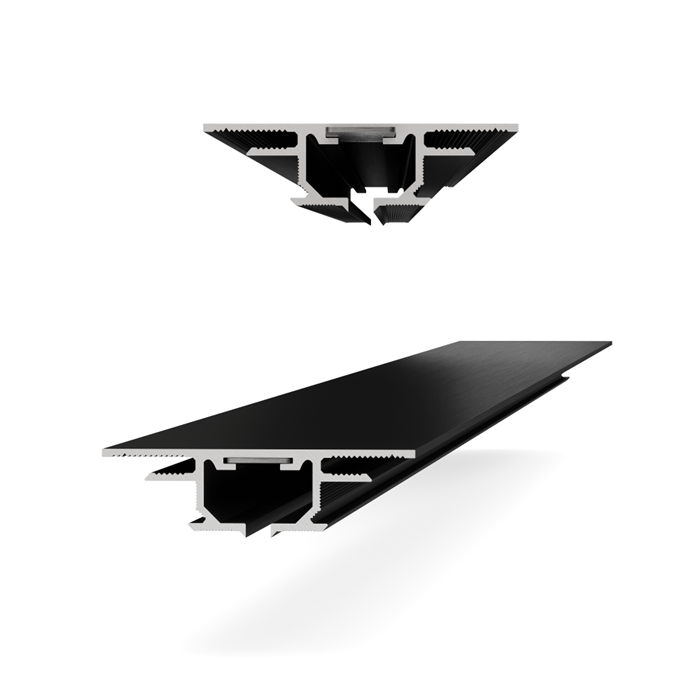 Теневой потолочный профиль для штор GARDINA черный МУАР 50x14x3000мм, бегунки+заглушки в комплекте