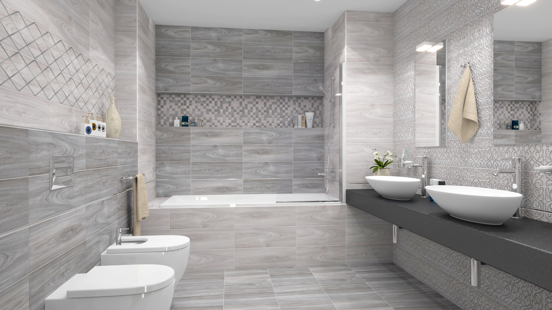 Мозаика (ENV-2) Laparet Envy коричневый+бежевый 30x30 матовый