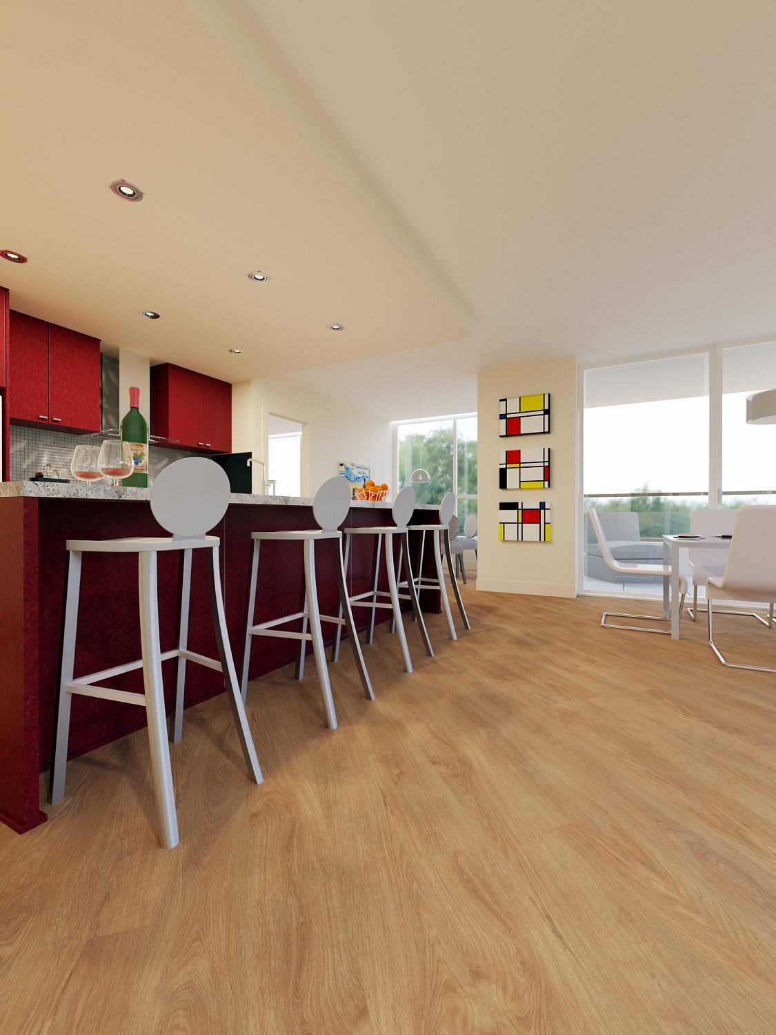 Кварцвиниловая плитка Fine Floor Light FF-1378 Дуб Гессен кварц винил напольный