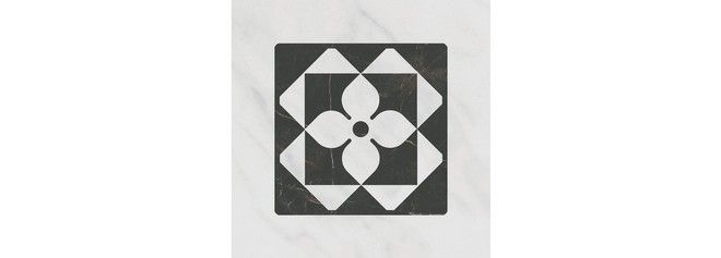Вставка Kerama Marazzi Келуш 3 грань черно-белый 9.8x9.8 TOC006