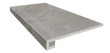 Комплект Estima TE02 Terra Grey (Ступень 33x120 непол. прямоугол. бортик с насечками + Подступенок 14,5x120)