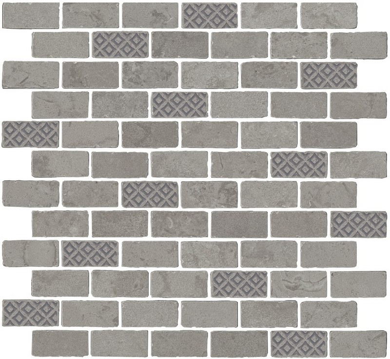 Мозаика Керама Марацци MBD011 Про Лаймстоун Антика 3 мозаичный серый матовый 30х32