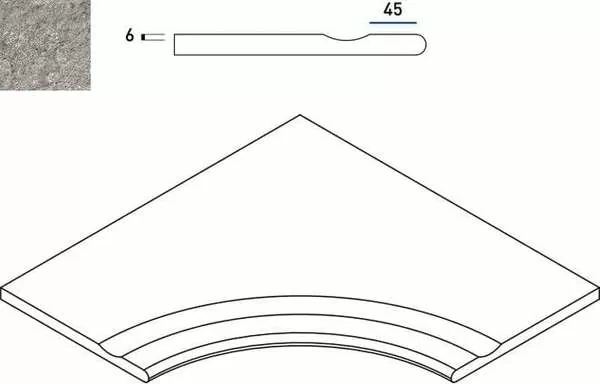 Бортик Italon Discover X2 Grey Bordo Svasato Angolare Round 60x60