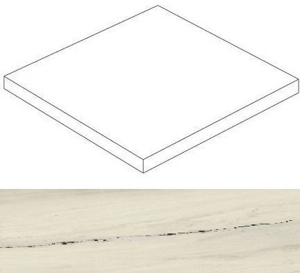 Ступень угловая правая Marvel Bianco Fantastico Scalino Ang. Dx Lapp. APAF 37.5x37.5