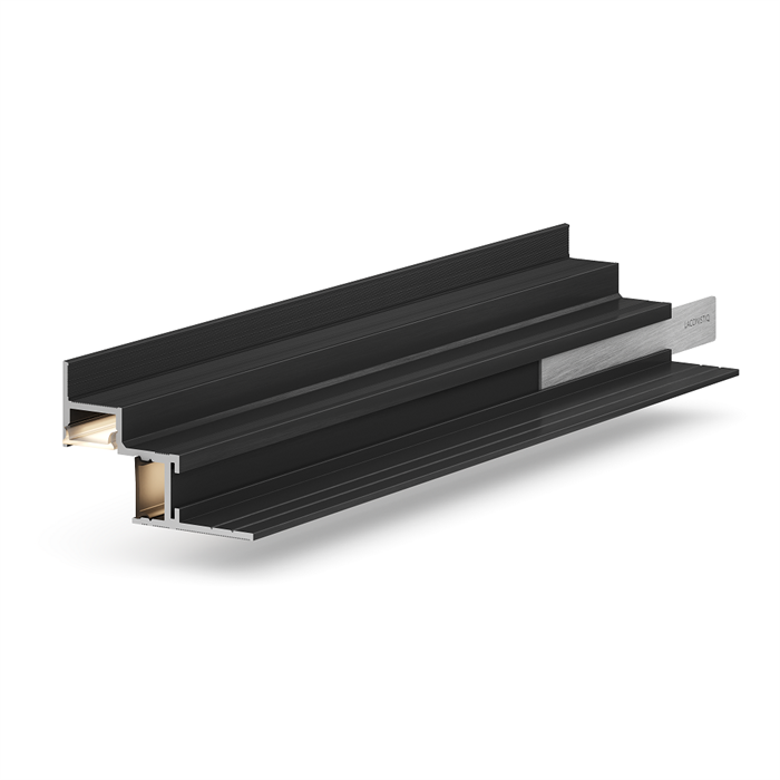 Теневая рейка Laconistiq Multilevel DUAL разноуровневая черный анодированная 46,7x31x3000мм под подсветку