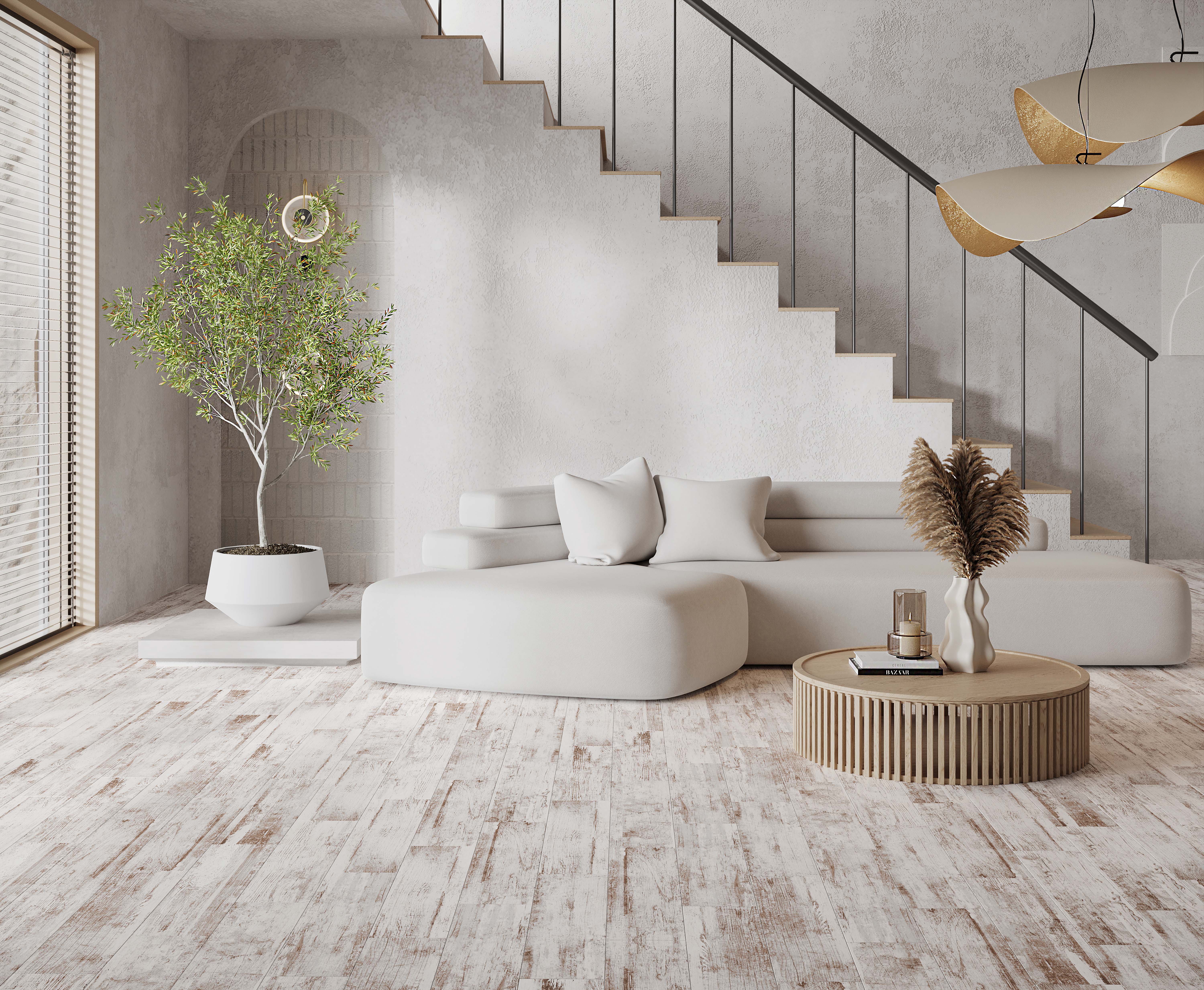 Керамогранит Laparet Vesta белый 14.7x59.4 матовый