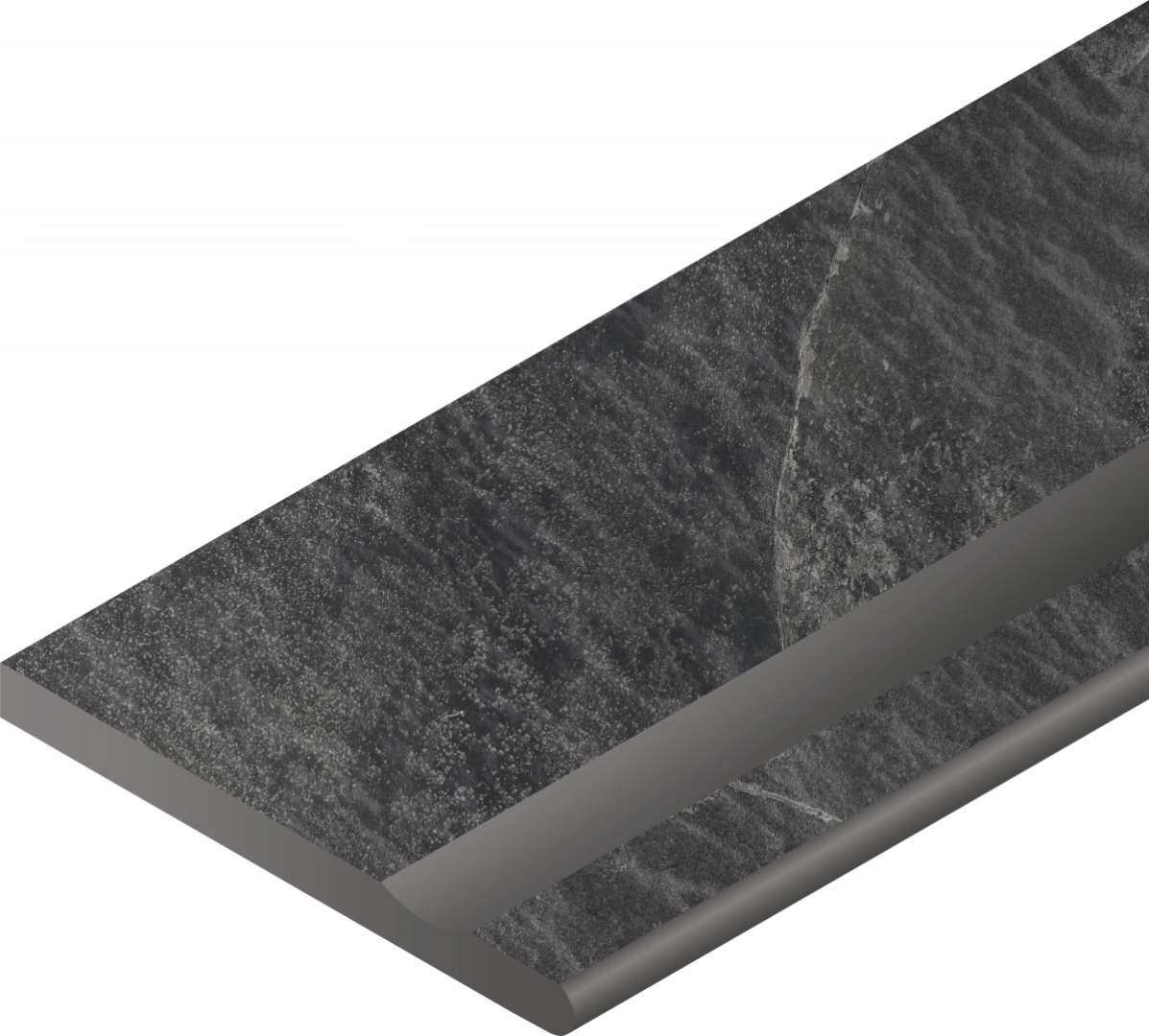 Бортик с выемкой закругленный правый Italon Materia X2 Titanio 30x60