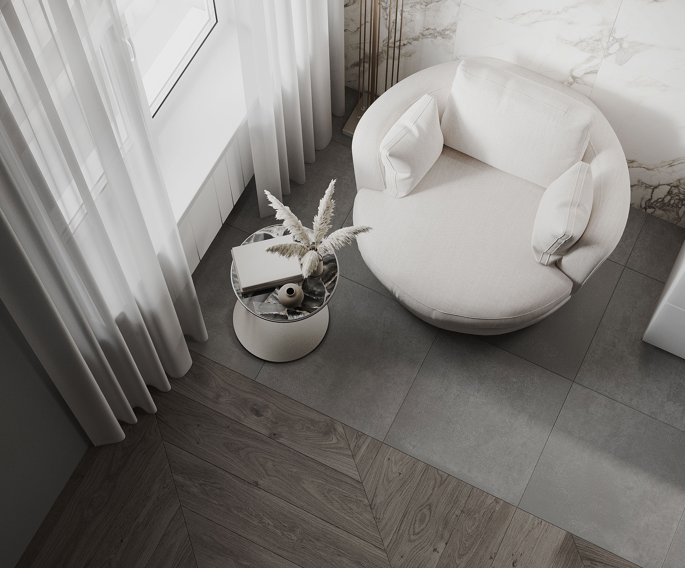 Керамогранит Laparet Calacatta Carve 60x60 глянцевый