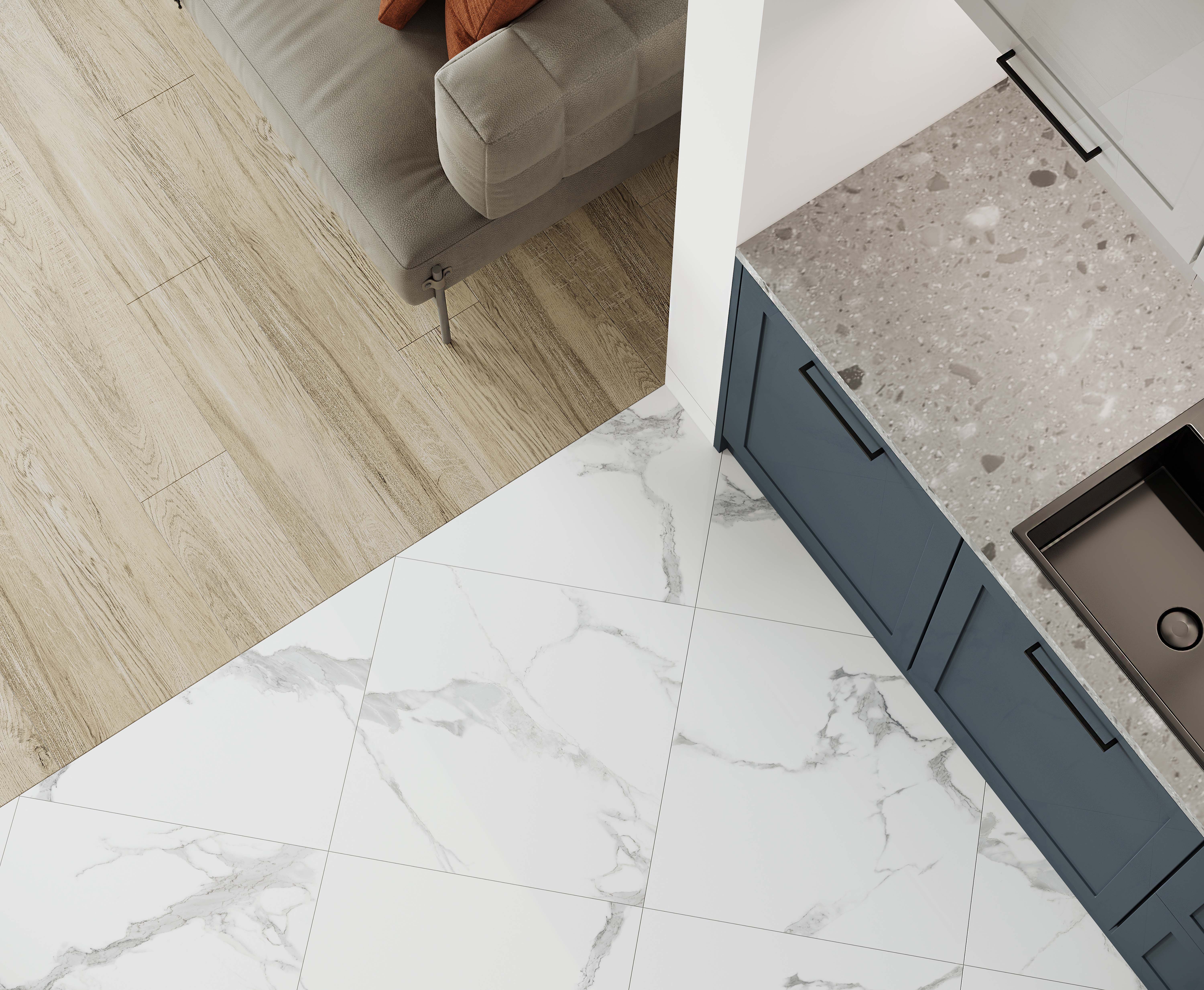 Керамогранит Laparet Statuario Crown белый 60x60 сатинированный