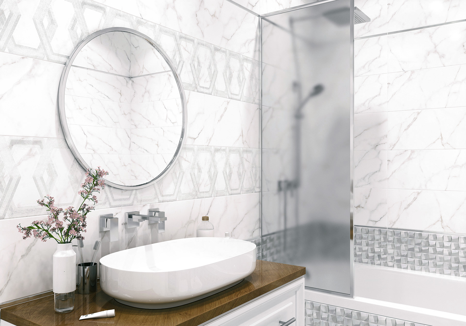 Декор Alma Ceramica Гриджио DWU09GRG007 серый 24.9x50