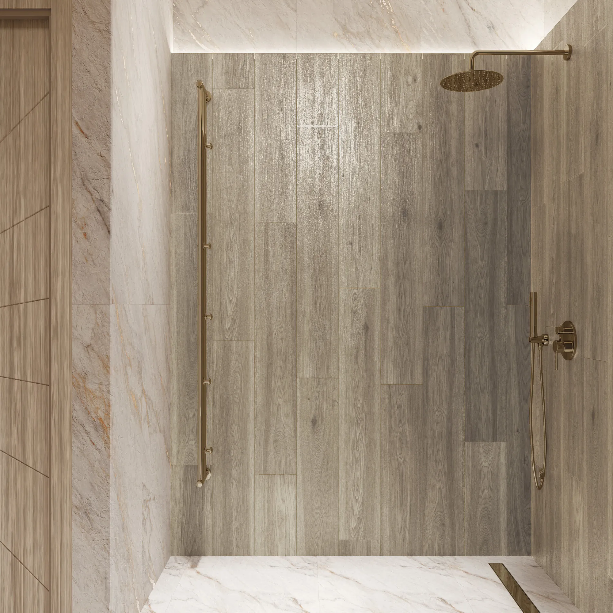 Керамогранит Креанза CW-RT17-B Mordic Wood Natural Rustic Wood 20x120 бежевый