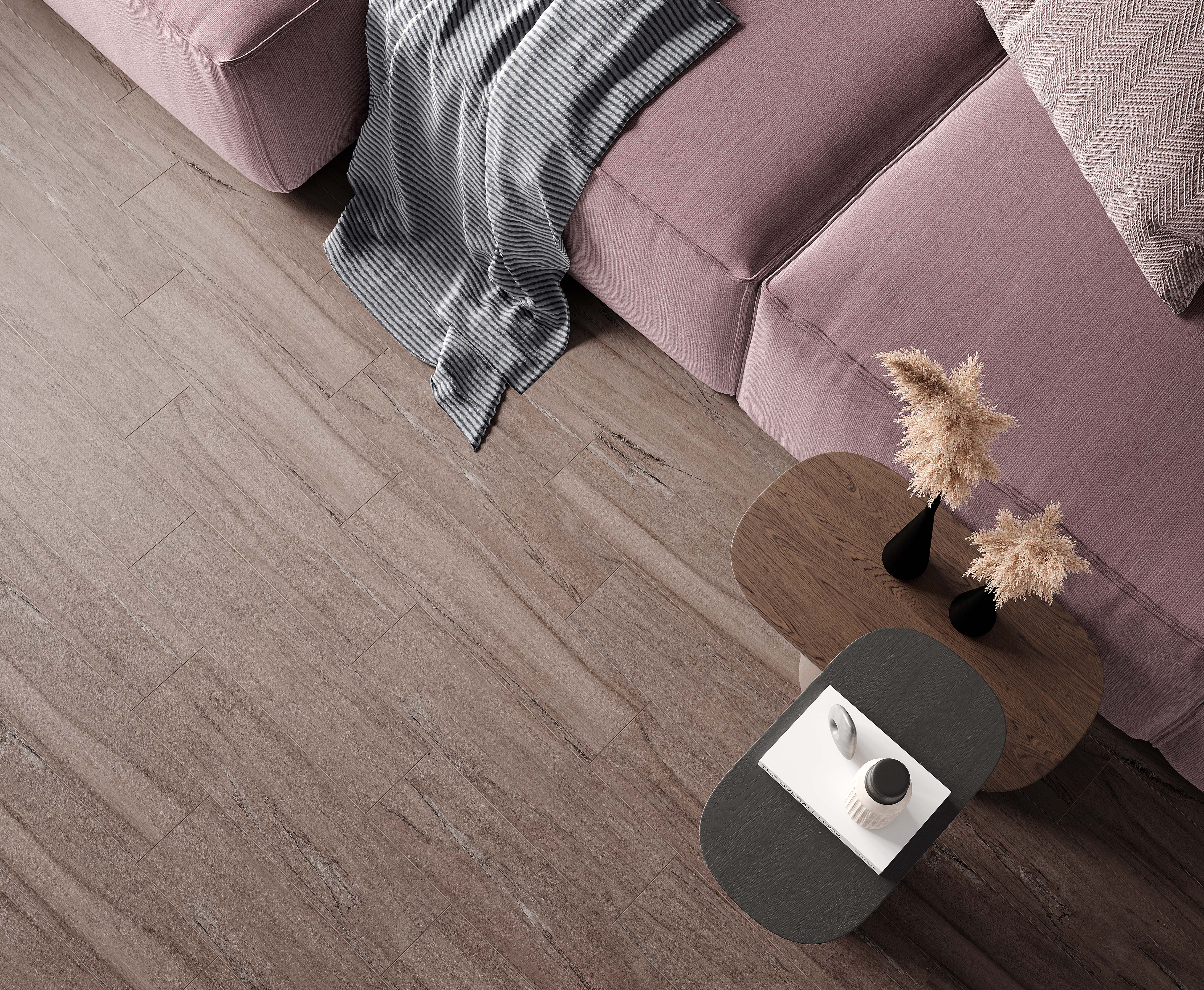 Керамогранит Laparet David коричневый 14.7x59.4 матовый