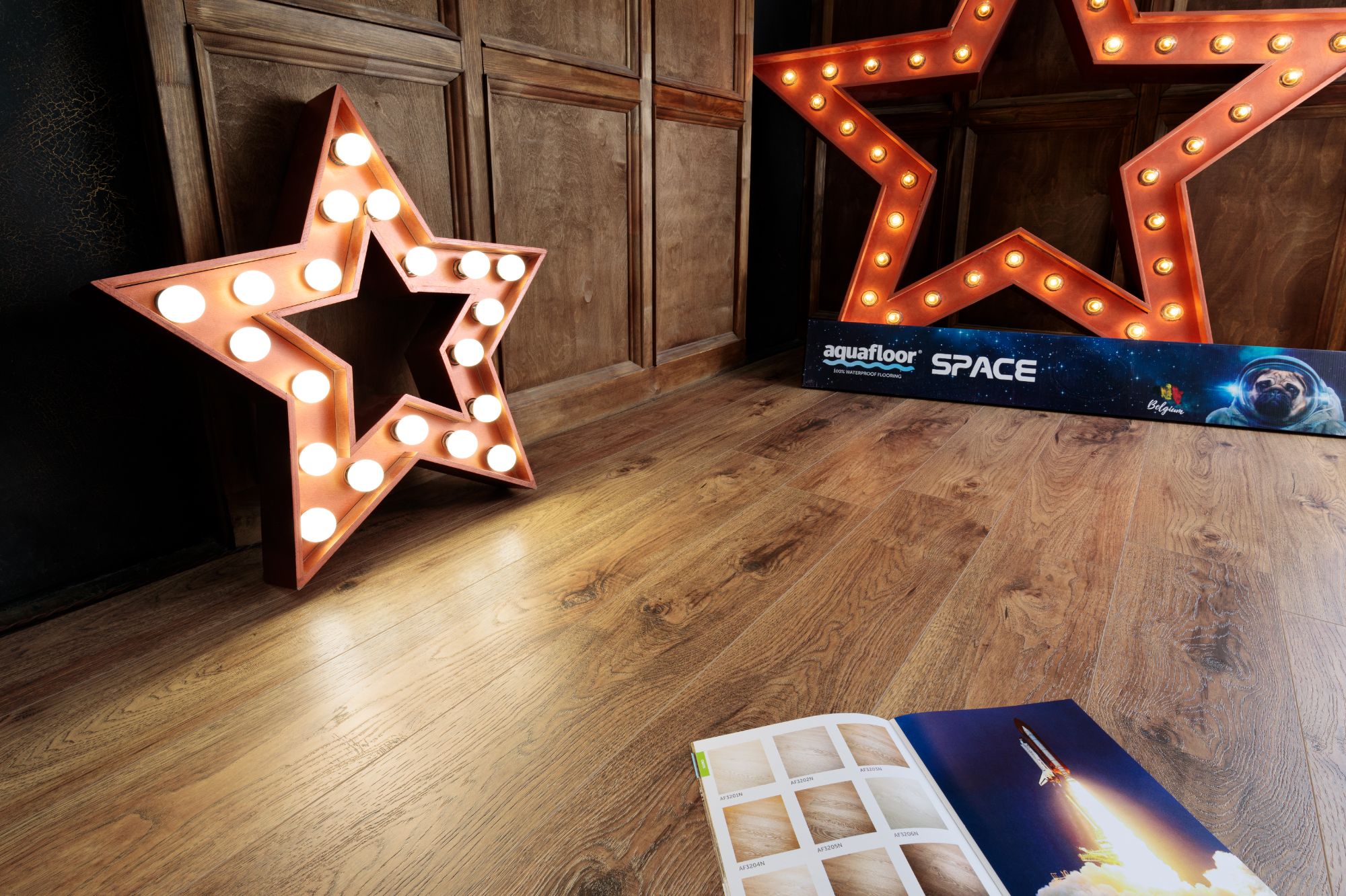 Кварцвиниловая плитка Aqua Floor Space AF4051SPC 1220x180 Дуб Светлый замковый кварц винил напольный